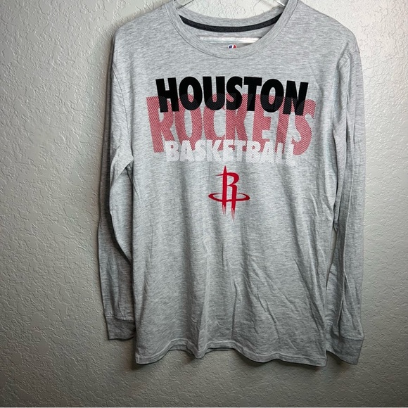 Houston Rockets Basketball NBA Long Sleeve Gray Shirt - Picture 2 of 6